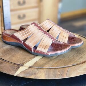 NWOT Ariat Womens Western Huarache Slide Sandals Sz 9 Brown Strappy Leather